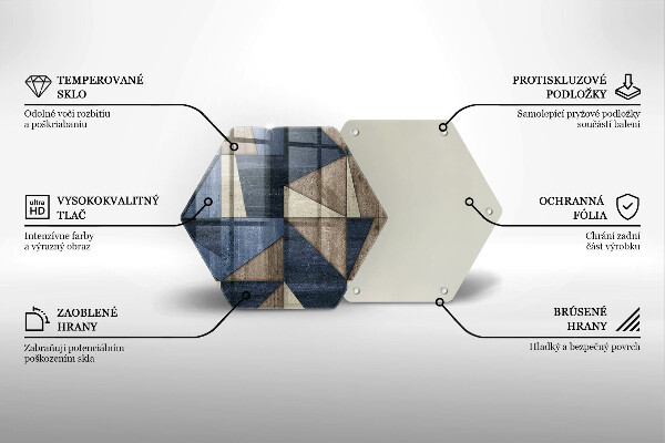 Skärbräda glas sexhörning Geometrisk abstraktion