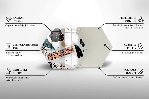 Skärbräda glas sexhörning Stengods