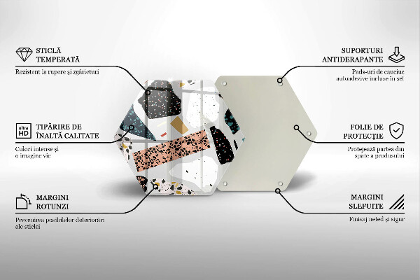 Skärbräda glas sexhörning Stengods