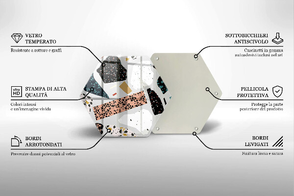 Skärbräda glas sexhörning Stengods