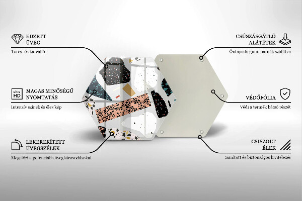 Skärbräda glas sexhörning Stengods