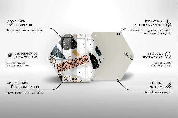 Skärbräda glas sexhörning Stengods