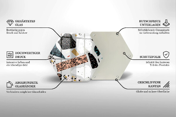 Skärbräda glas sexhörning Stengods