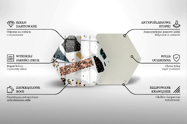 Skärbräda glas sexhörning Stengods