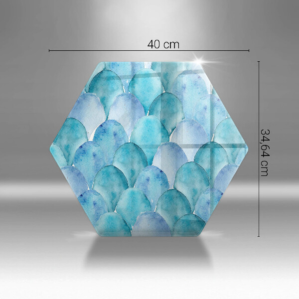 Skärbräda glas sexhörning Akvarell skalor