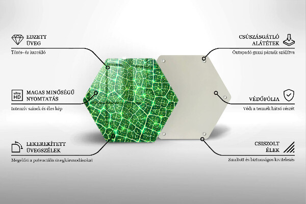 Skärbräda glas sexhörning Bladstruktur