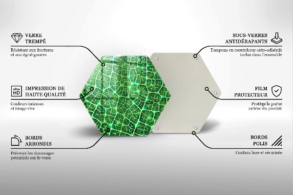 Skärbräda glas sexhörning Bladstruktur