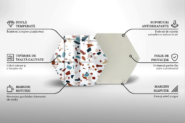 Skärbräda glas sexhörning Dekorativ sten