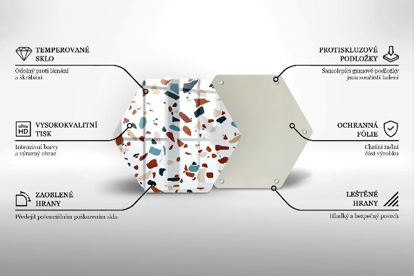 Skärbräda glas sexhörning Dekorativ sten