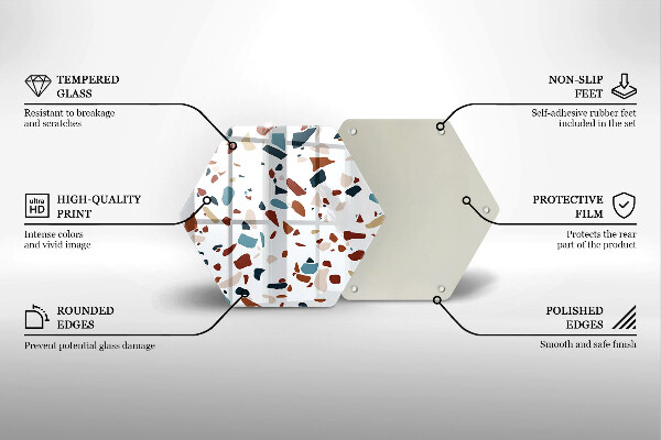 Skärbräda glas sexhörning Dekorativ sten