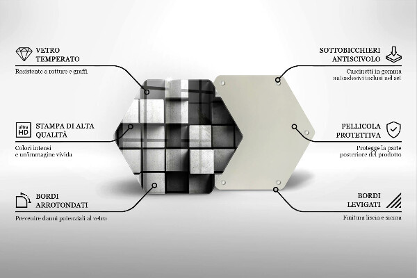 Skärbräda glas sexhörning 3D geometri bakgrund