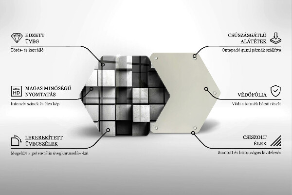 Skärbräda glas sexhörning 3D geometri bakgrund