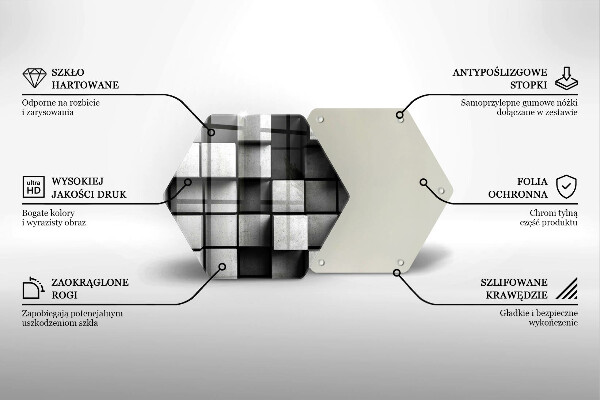 Skärbräda glas sexhörning 3D geometri bakgrund