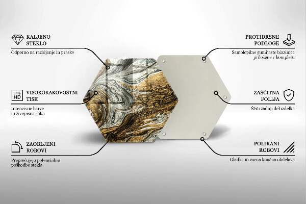 Skärbräda glas sexhörning Rik abstraktion