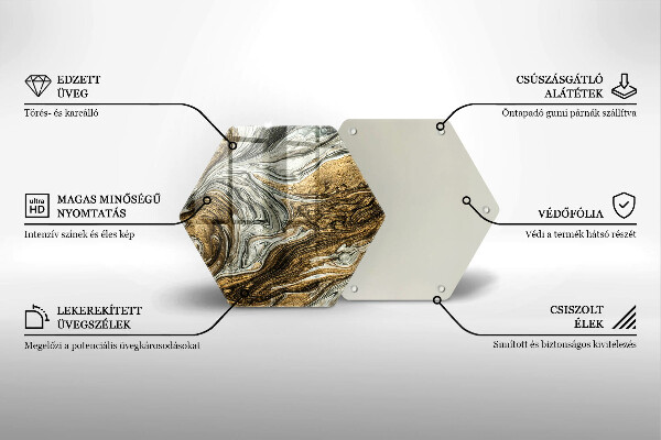 Skärbräda glas sexhörning Rik abstraktion