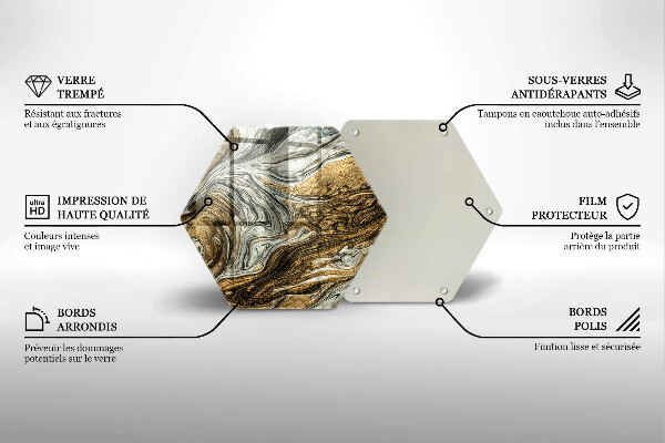Skärbräda glas sexhörning Rik abstraktion
