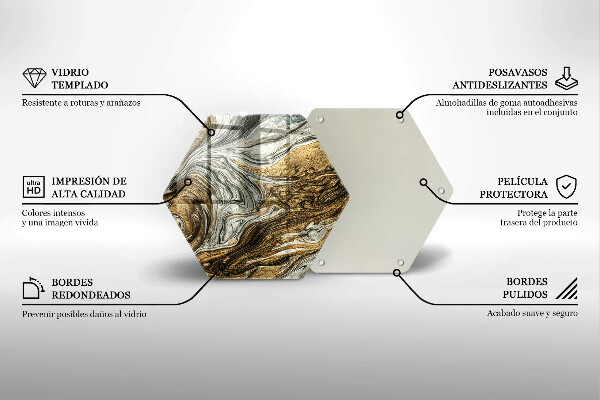 Skärbräda glas sexhörning Rik abstraktion