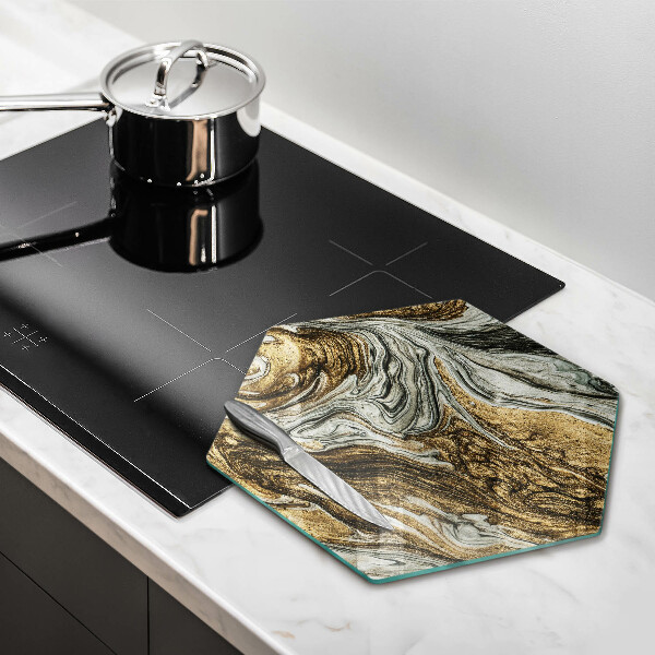 Skärbräda glas sexhörning Rik abstraktion