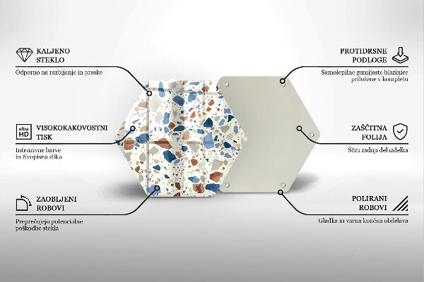 Skärbräda glas sexhörning Dekorativt stengods