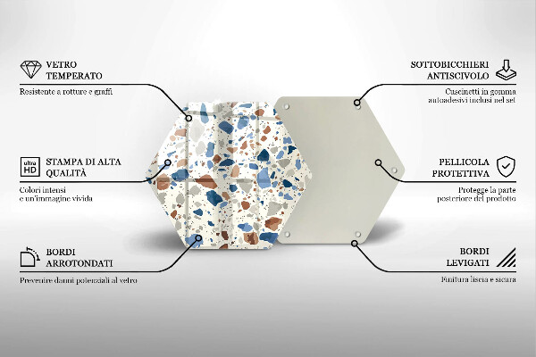 Skärbräda glas sexhörning Dekorativt stengods