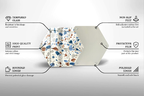 Skärbräda glas sexhörning Dekorativt stengods