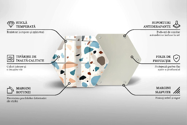 Skärbräda glas sexhörning Dekorativt stengods
