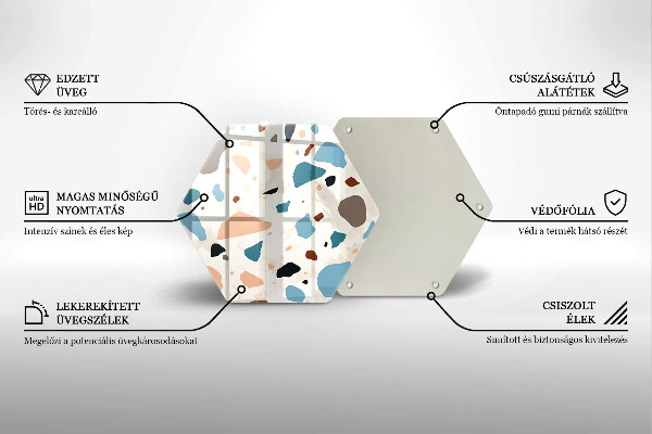 Skärbräda glas sexhörning Dekorativt stengods