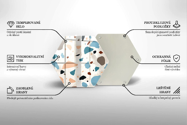 Skärbräda glas sexhörning Dekorativt stengods