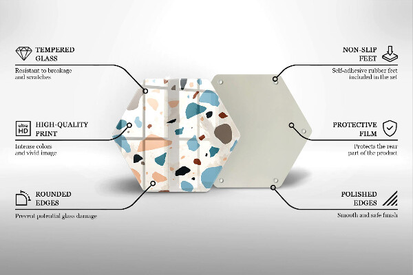 Skärbräda glas sexhörning Dekorativt stengods