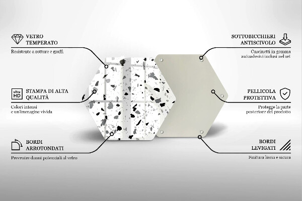 Skärbräda glas sexhörning Dekorativt stengods