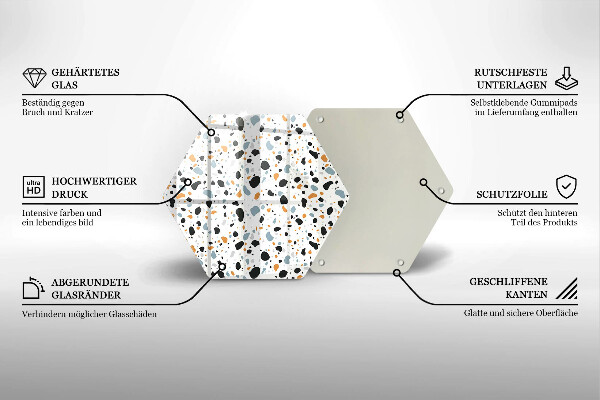 Skärbräda glas sexhörning Dekorativt stengods