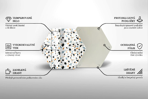 Skärbräda glas sexhörning Dekorativt stengods