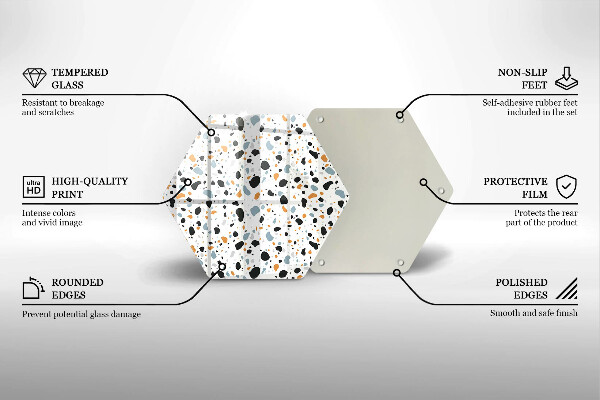 Skärbräda glas sexhörning Dekorativt stengods