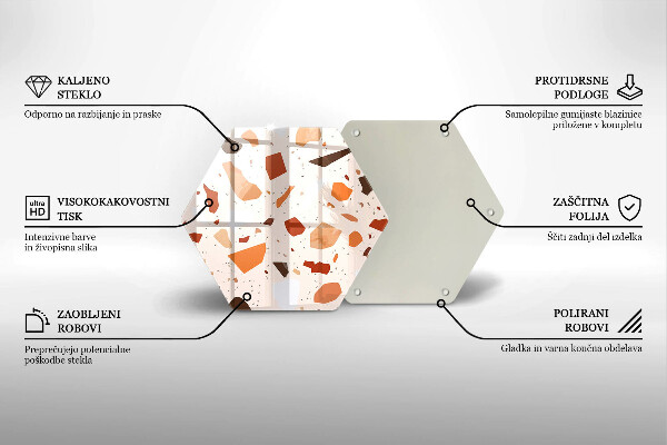 Skärbräda glas sexhörning Dekorativt stengods