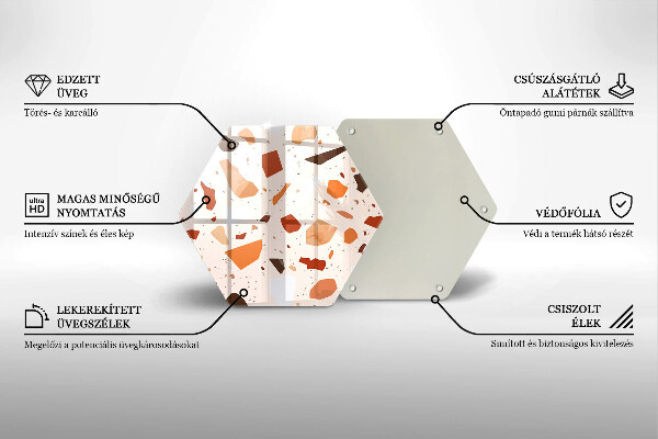 Skärbräda glas sexhörning Dekorativt stengods