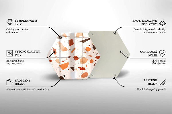 Skärbräda glas sexhörning Dekorativt stengods