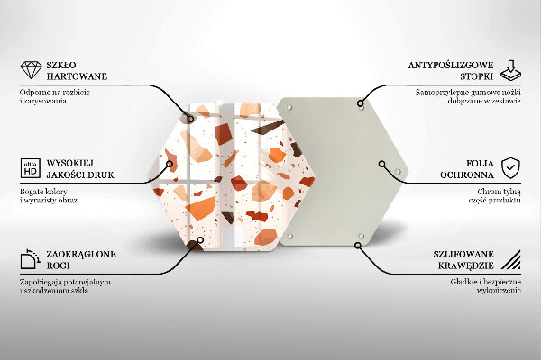 Skärbräda glas sexhörning Dekorativt stengods