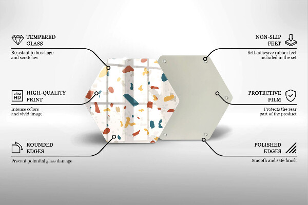 Skärbräda glas sexhörning Dekorativt stengods
