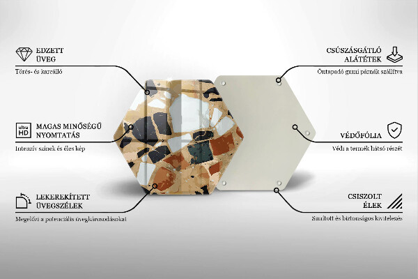 Skärbräda glas sexhörning Dekorativ stenplatta