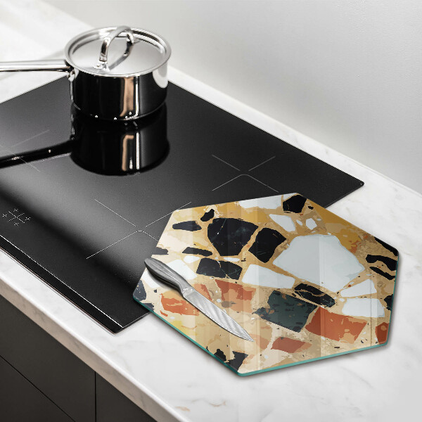 Skärbräda glas sexhörning Dekorativ stenplatta