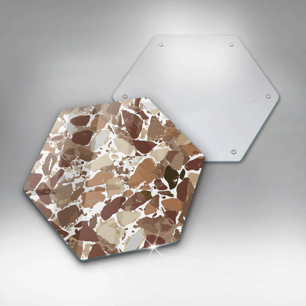 Skärbräda glas sexhörning Sten dekorativa fläckar