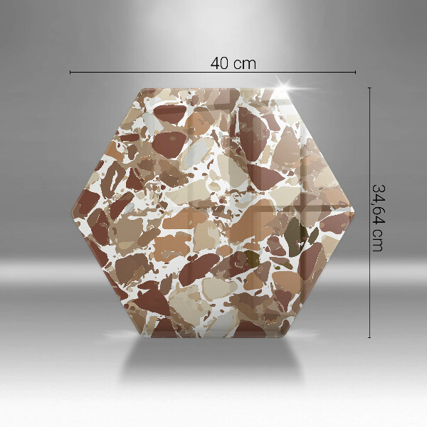 Skärbräda glas sexhörning Sten dekorativa fläckar