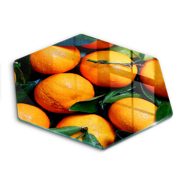 Skärbräda glas sexhörning Orange frukt