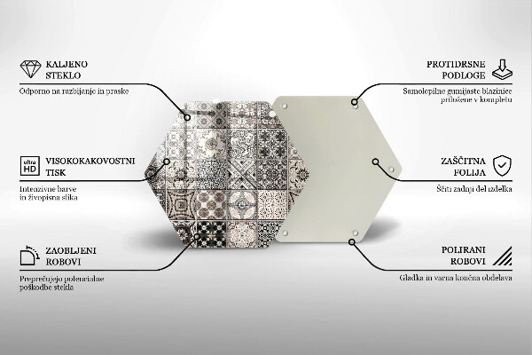 Skärbräda glas sexhörning Dekorativa plattor