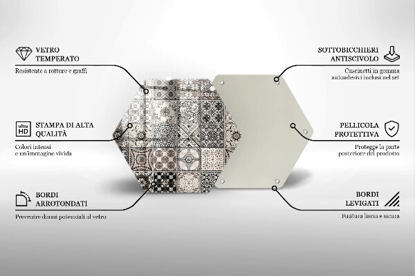 Skärbräda glas sexhörning Dekorativa plattor