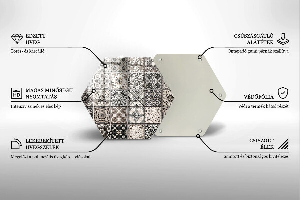 Skärbräda glas sexhörning Dekorativa plattor