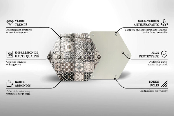 Skärbräda glas sexhörning Dekorativa plattor