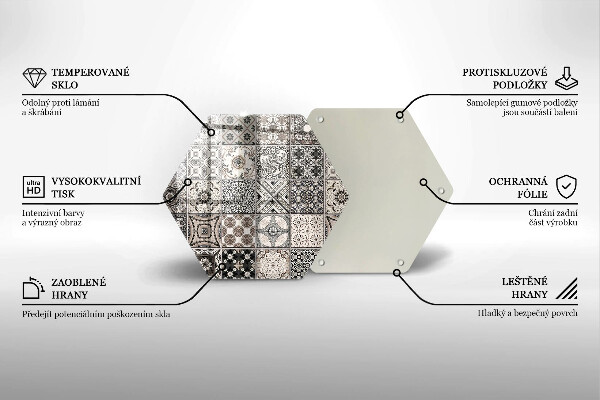 Skärbräda glas sexhörning Dekorativa plattor