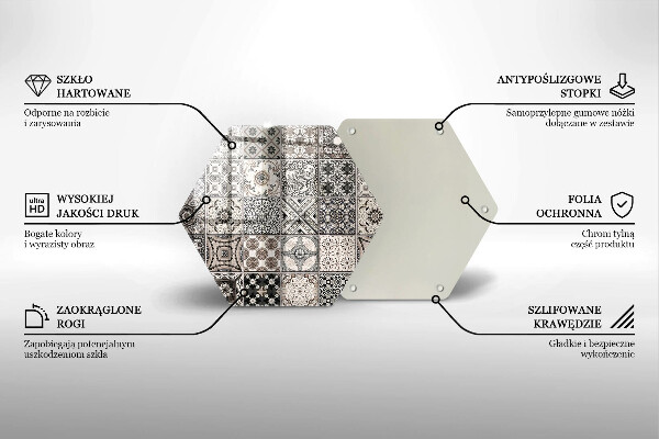 Skärbräda glas sexhörning Dekorativa plattor