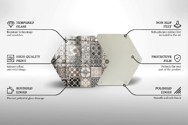 Skärbräda glas sexhörning Dekorativa plattor
